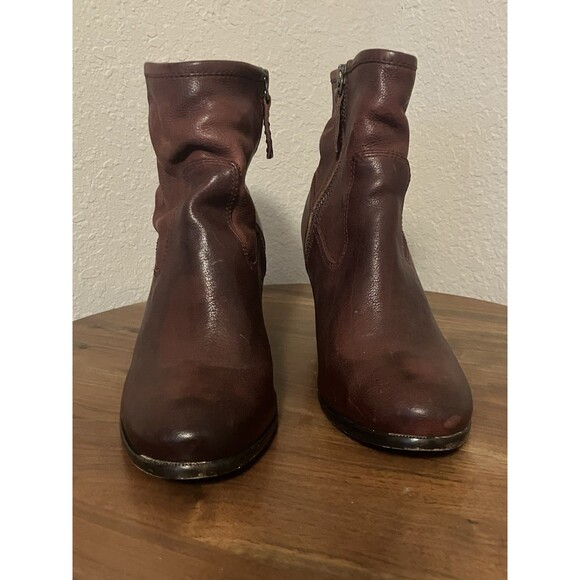 Frye Paulina Artisan Ankle Zip Bootie Womens Size 7M Reddish Brown - Picture 4 of 14